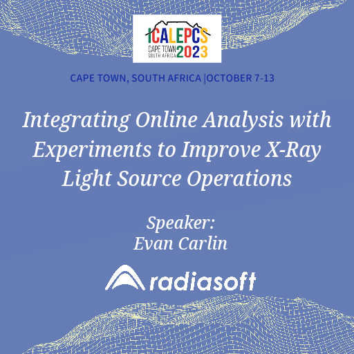 Are you at #ICALEPCS? RadiaSoft scientists and engineers are presenting their work!
Stop by the Speakers Corner 02, Hall D, at 4pm to hear Senior Software Developer Evan Carlin's talk "Integrating Online Analysis with Experiments to Improve X-Ray Light Source Operations"