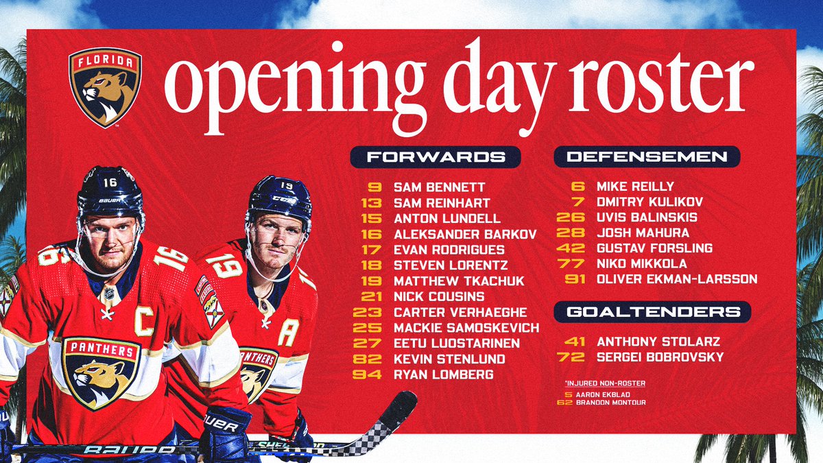 Introducing your 2023-24 Florida Panthers ‼️

📝 » flapanthers.co/23-24roster