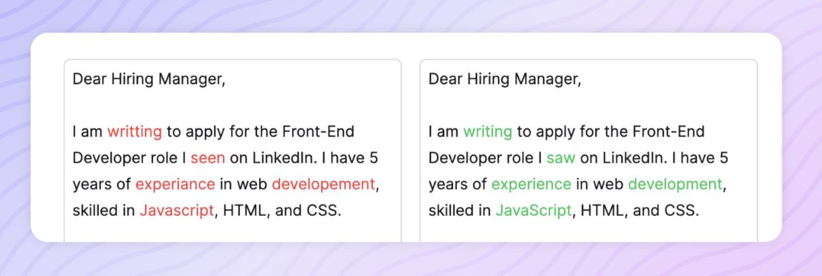 JulienVallini's tweet photo. 💡 As ChatGPT has shown us, innovation with LLM will come from user interfaces.

➡️ I gave it a try this weekend by building https://t.co/Xy6YnNftKb, a tool that helps non-native English speakers, such as myself, write perfect English.

Feedback is appreciated 🙏 https://t.co/IXuj8Dpljr