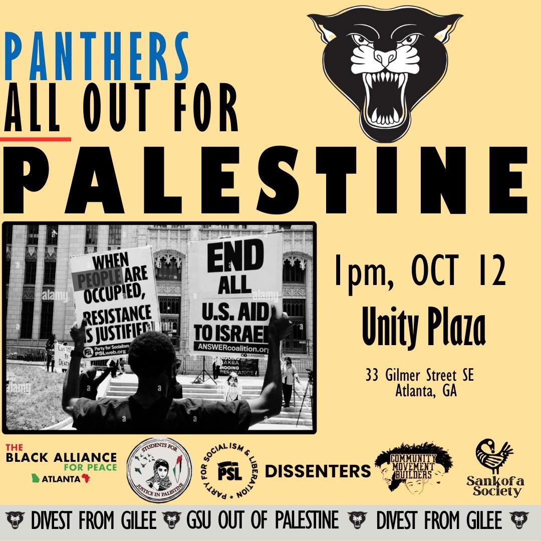#StopCopCity #FreeFalastin 🇦🇲֎🇵🇸 (@atl_armo) on Twitter photo ATL ‼️ Rally tomorrow to support Palestine and demand Georgia State University divest from GILEE ATL ‼️ Rally tomorrow to support Palestine and demand Georgia State University divest from GILEE
