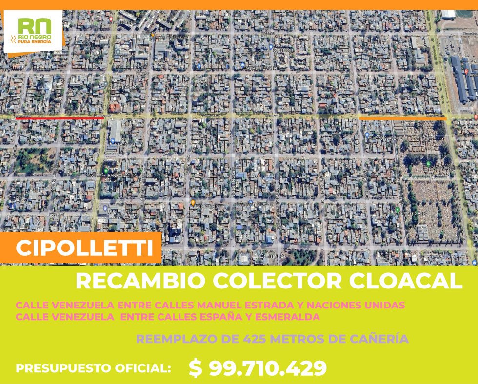 rionegroobras's tweet photo. Hoy en #Cipolletti @AguaRionegrina licita nuevas obras de recambio cloacal en distintos puntos de la ciudad.
Los trabajos apuntan a mejorar el sistema de #saneamiento de una localidad que está en plena expansión y crecimiento. 
_Licitación: 11hr en Centro Cultural Cipolletti. https://t.co/jgMNJfvyVp