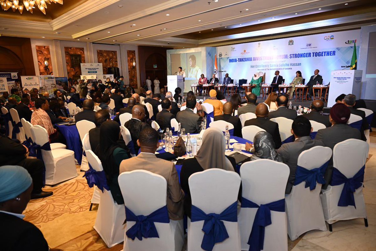 Rising together 🇮🇳🤝🇹🇿 

Delighted to address the India-Tanzania Investment Forum in the august presence of the President of Tanzania <a href="/SuluhuSamia/">Samia Suluhu</a>. 

India &amp; Tanzania are committed partners in progress and together we are poised to enhance collaboration across various sectors,