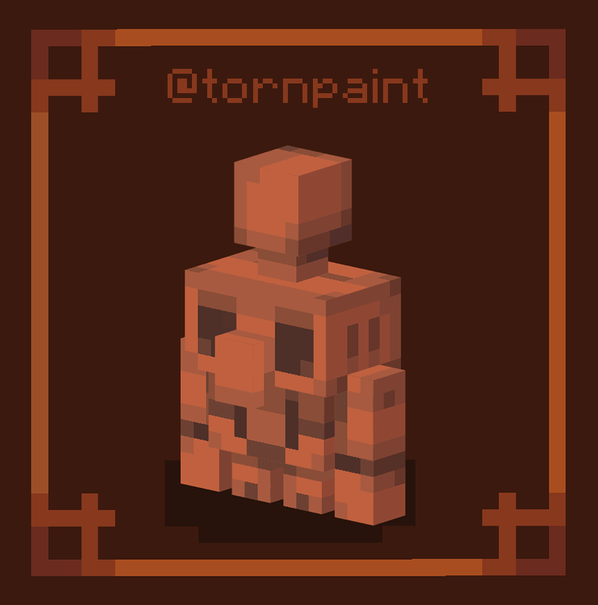 TornPaint's tweet photo. Copper golem from #MobVote
#Minecraft #CopperGolem #model #Minecraftlive2021 https://t.co/2LdEqUXzD2