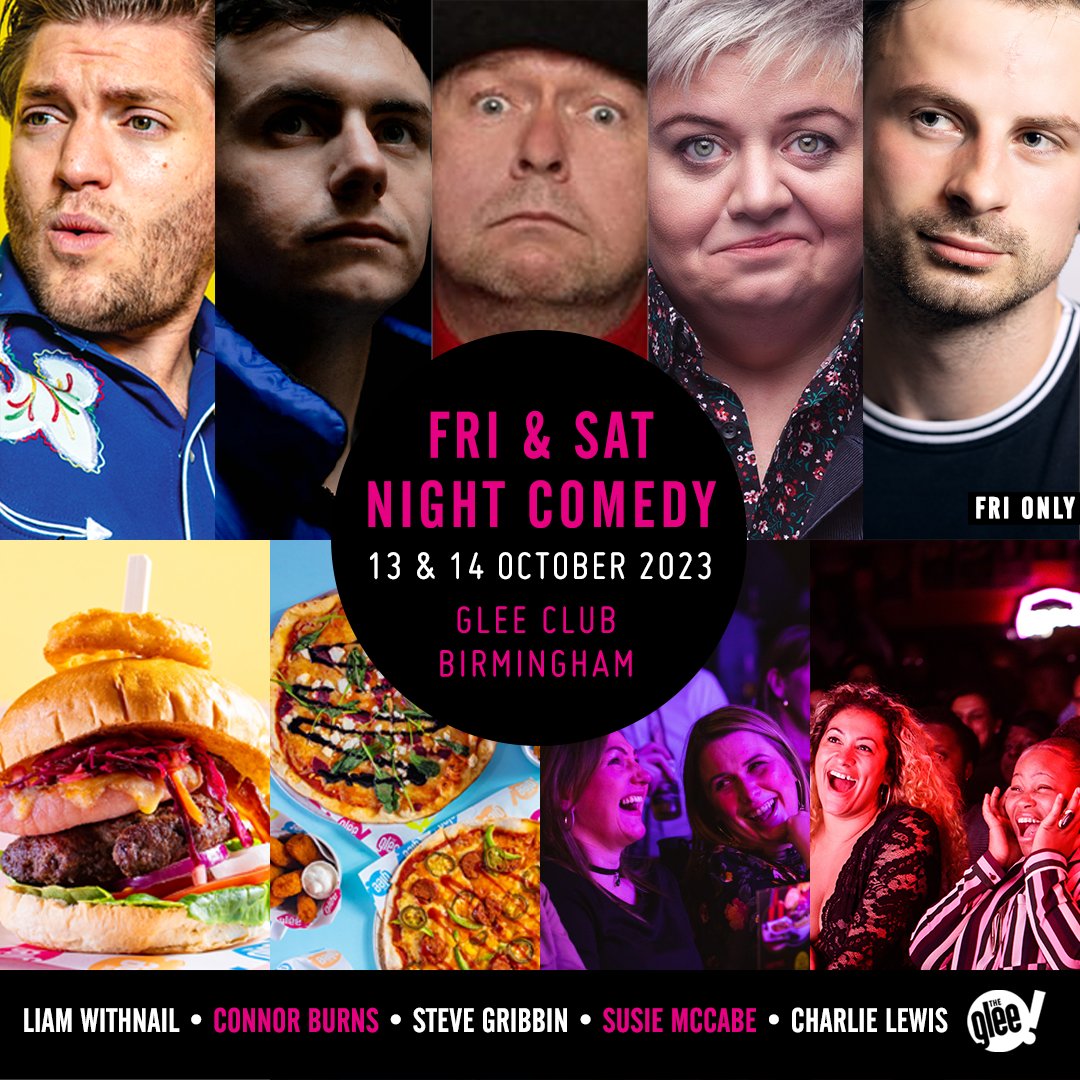 GleeClubBham's tweet photo. 🍁 Friday &amp; Saturday Night Comedy, featuring @liamwithnail, @ConnorBurns3, @mrstevegribbin, Susie McCabe &amp; @clewiscomedy (Fri only) (part of @BhamComFest)

Superb stand-up comedians that will keep you laughing until Monday

Tickets 🎟 https://t.co/SoYOnnSXIw https://t.co/SpydJLVFpZ