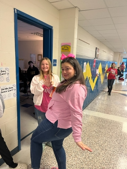 CuCPS's tweet photo. It is PINK OUT Day at CMS! Yes, they have the spirit...#WeAreCuCPS https://t.co/qq4pLfXOpT