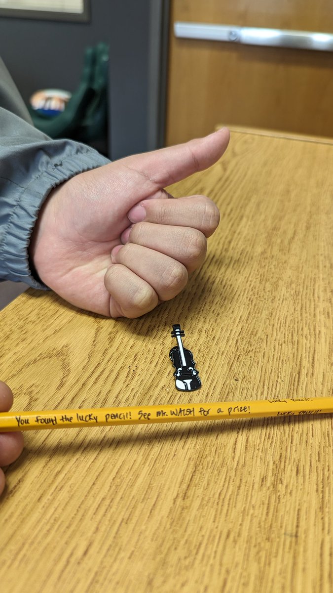 We had our first lucky pencil finder on Friday! If someone needs to borrow a pencil, they use the dispenser. If they find the lucky one, they get a prize. A small incentive to ask to borrow a pencil if they didn't bring one. <a href="/GrangerIPSD204/">GrangerMiddleSchool</a>