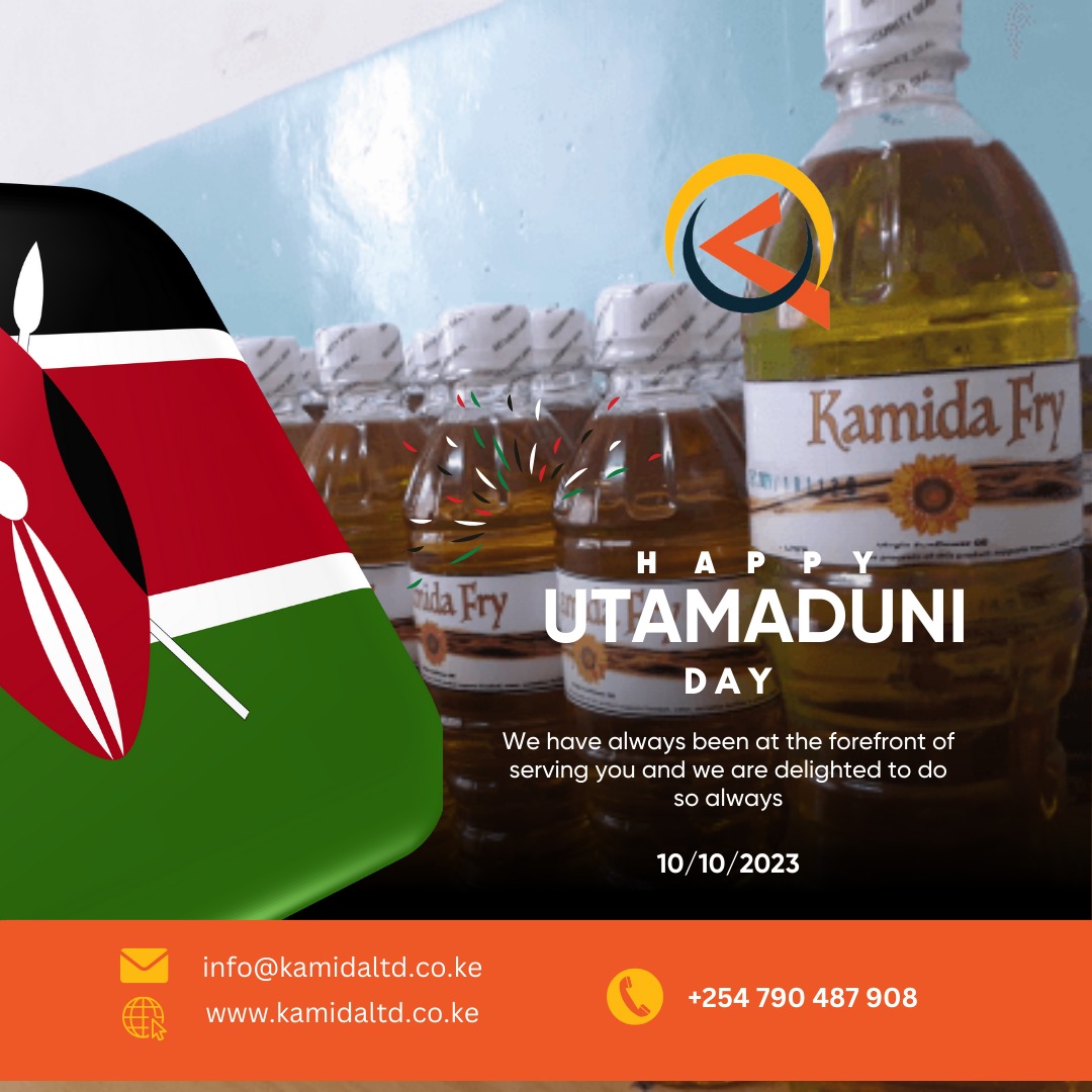 Happy Utamaduni Day from Kamida Enterprises!    #Happyhudumaday2023 #hudumaday #kamidaenterprises #sunfloweroil #Kenya