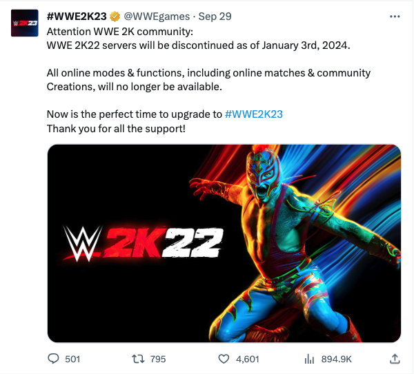 WWE 2K22 Servers Are Shutting Down