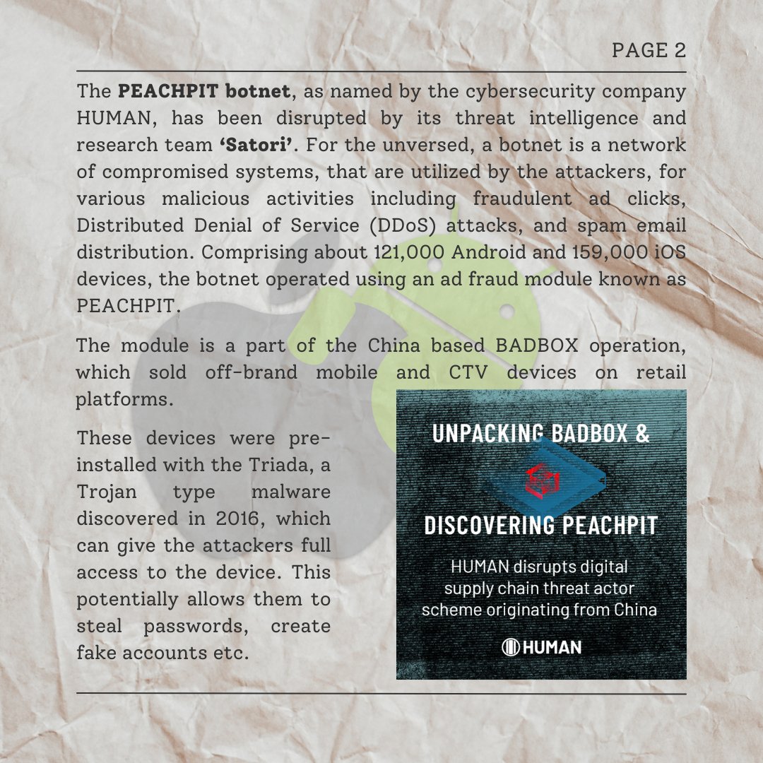 CyscomVit's tweet photo. The Cyber Chronicles: Rise of the PEACHPIT Botnet! embodied with ad frauds, DDos, spam email and more. Join us as we unveil the dark secrets of the Botnet that lurks in unexpected ad clicks.
 CC: Karthik Chandrasekhar  
DC: Afreen,Kshitija 
#cybersecurity #cybercrimes #PEACHPIT https://t.co/Nnjyw0wR0T