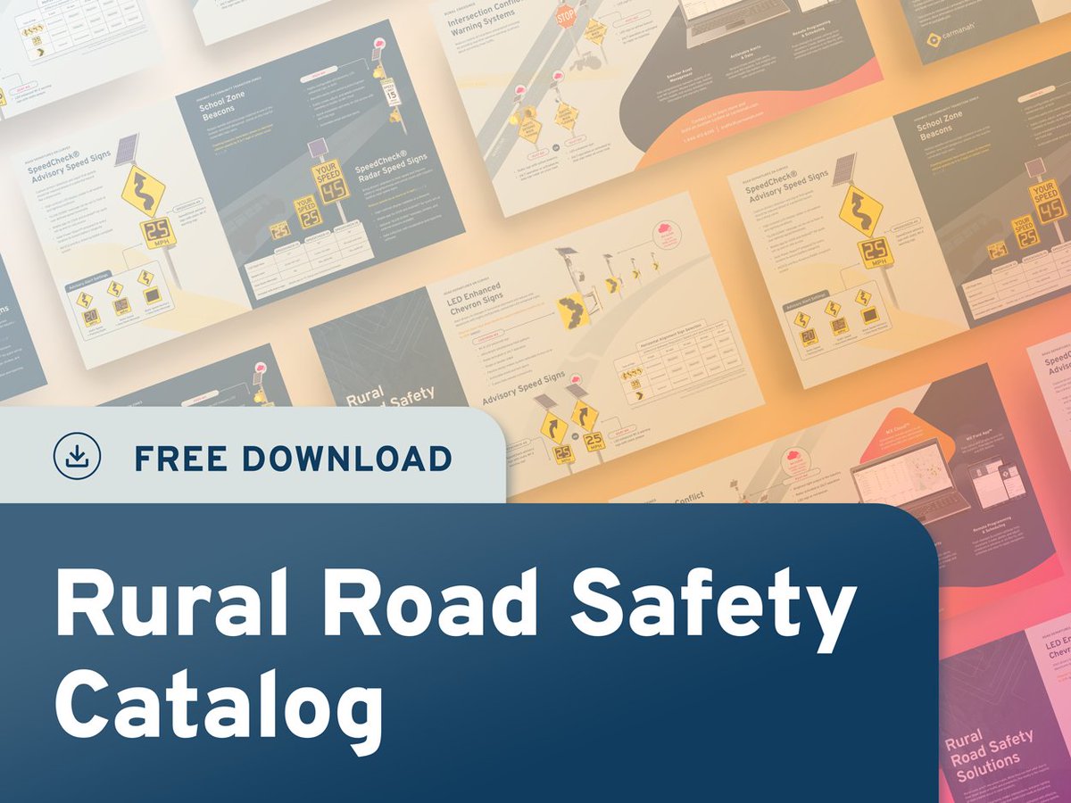 CarmanahTech's tweet photo. Rural roads present a slew of challenges for traffic engineers, but we have solutions. Whether you need to reduce speeds, enhance sign conspicuity, or manage assets remotely, we can help.

👉 Give our new Rural Road Safety Catalog a gander.

https://t.co/OWH3JvpuWD https://t.co/6GRzkcmybJ