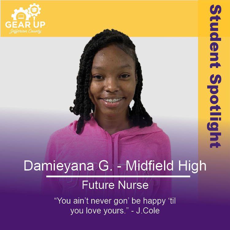 GEARUPJC's tweet photo. This week's #StudentSpotlights are Makenzie D. from Bessemer City High, Damieyana G. from Midfield High, and Mariye L. from Fairfield High Preparatory School!✨#GEARUPJeffersonCounty #GEARUPWorks https://t.co/uN6DQDzepm