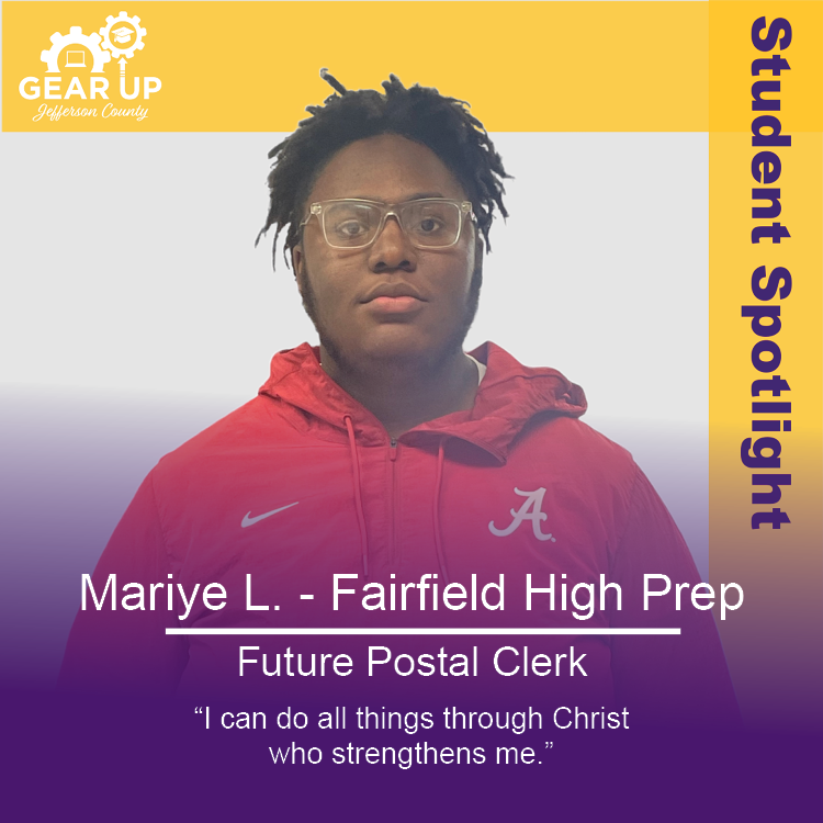 GEARUPJC's tweet photo. This week's #StudentSpotlights are Makenzie D. from Bessemer City High, Damieyana G. from Midfield High, and Mariye L. from Fairfield High Preparatory School!✨#GEARUPJeffersonCounty #GEARUPWorks https://t.co/uN6DQDzepm