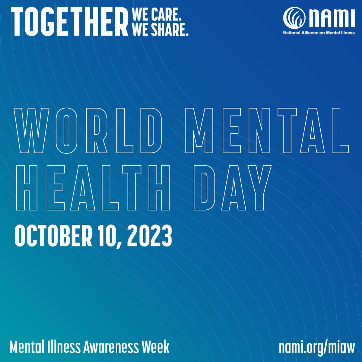 NAMICommunicate's tweet photo. It's #WorldMentalHealthDay! Let's take the day to reflect on our own mental health and support our loved ones. 

Want to be part of the mental health movement? Learn how to get involved at https://t.co/OeafbUFJwA https://t.co/Rc2zvY6mJR