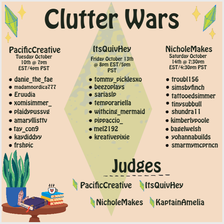 ItsQuivHey's tweet photo. Clutter Wars Season 2 tours start TODAY!  Curious who is being toured where and when?  Check the schedule below.  (One day Ill get better at posting stuff maybe) https://t.co/FCTB3WEbDH