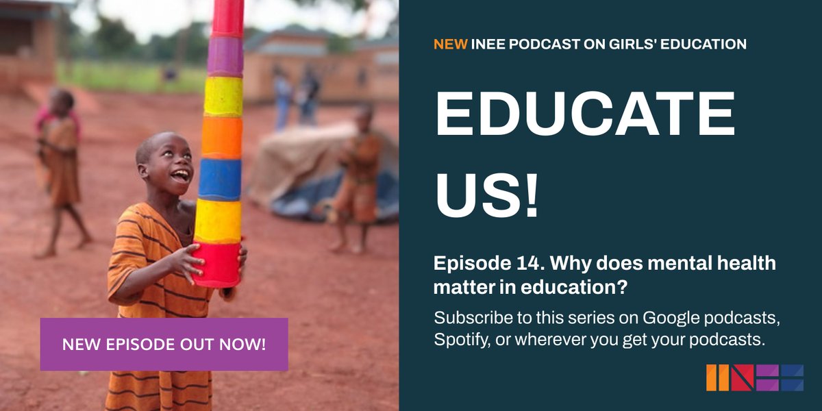 INEEtweets's tweet photo. 🎧 Why are #MentalHealth and #PsychosocialSupport an important part of a quality education?
Revisit Episode 14 of #EducateUs! INEE’s #GirlsEducation podcast to learn more.
Listen at https://t.co/ODWAXLUMzA and on all podcast platforms.
#WorldMentalHealthDay https://t.co/9luQ1KDvtl