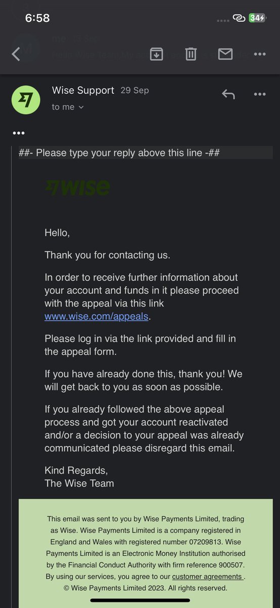 ursnabeel's tweet image. @Wise This is all i get from your side the reply of my july tweet is being given on 29 sep and you can see what i got in the first screenshot so I submitted an appeal again on 29 sep as you can see the ticket number but no respond where should we go #returnmyfunds