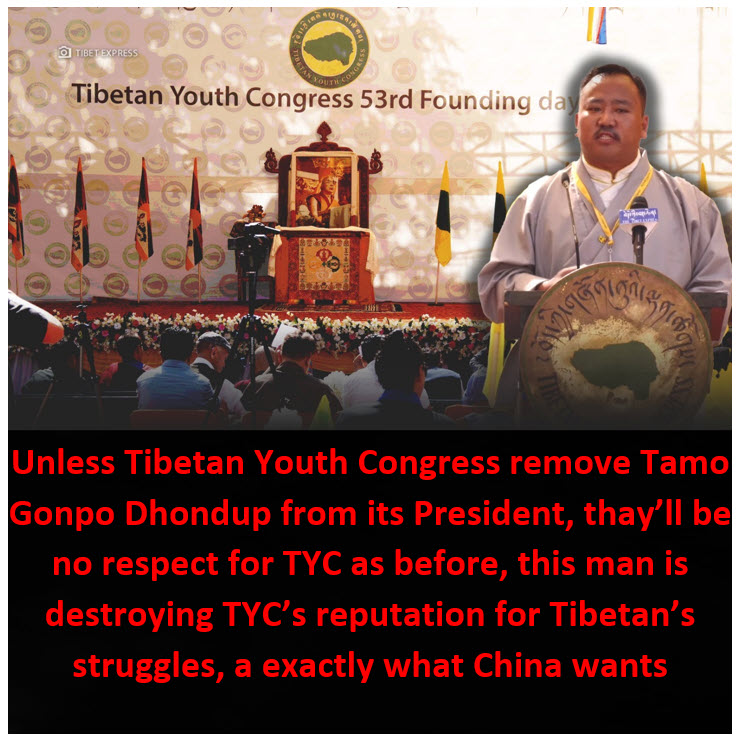 TibetPeople's tweet photo. Unless #TibetanYouthCongress remove #TamoGonpoDhondup from its President, thay’ll be no respect for #TYC as before, this man is destroying TYC’s reputation for Tibetan’s struggles, a exactly what China wants.
#FreeTibet #XiJinping #TYC53 #RTYC #TWA #CTA
Cc @tamogondup @TYCentrex https://t.co/rfurXmb3BF
