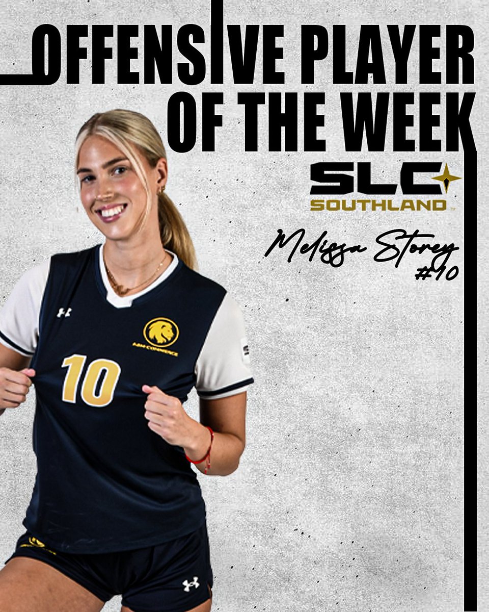 Melissa Storey is this week's <a href="/SouthlandSports/">Southland Conference</a> Offensive Player of the Week! #GoLions 

📰: lionathletics.com/news/2023/10/1…