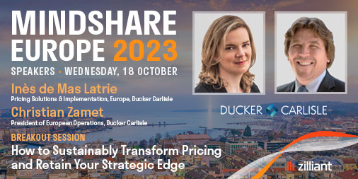 Join @DuckerWorldwide for this #ZilliantMindShare 2023 breakout session to learn the key ingredients for accelerating #pricing transformation and ideas to get buy-in from #sales teams and top management. Register here: lp.zilliant.com/mindshare-euro…