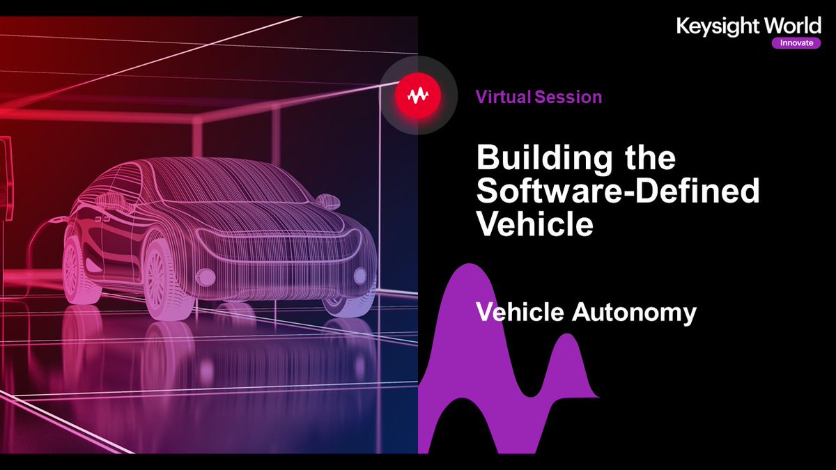 Keysight's tweet image. Join us tomorrow at 8 a.m. PT / 5 p.m. CET for a one-hour session on #AutonomousVehicles as a part of #KeysightWorld Innovate, the encore experience. 
 
Industry experts will delve into the next evolution of the automotive industry.

Click here: ow.ly/8qXn50PSihq