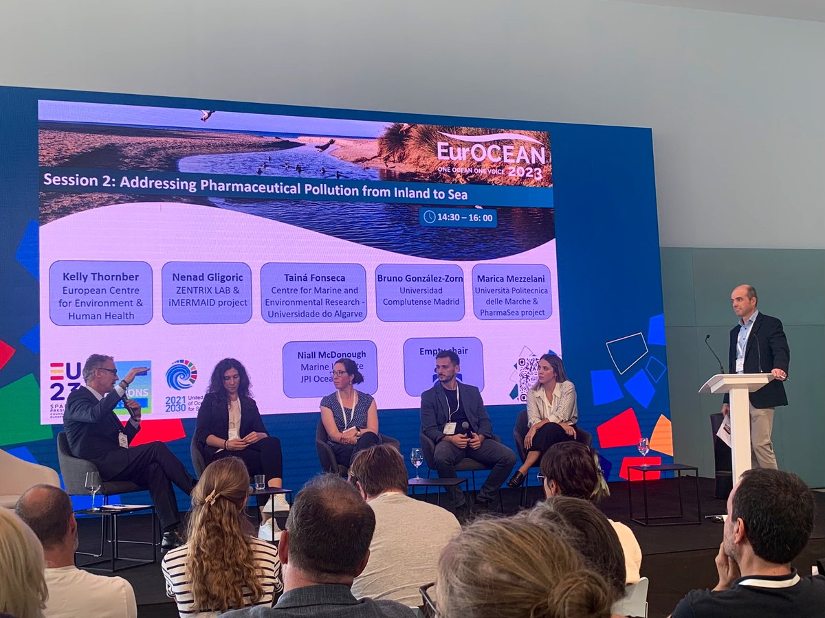 Complexity of pharmaceutical #pollution discussed #EurOCEAN2023, from antibiotic resistance to environmental impacts to anthropogenic perspectives to economic stakes - panel stress cross-disciplinary coop, knowledge of local constraints &amp; multiple-stressor research #MissionOcean