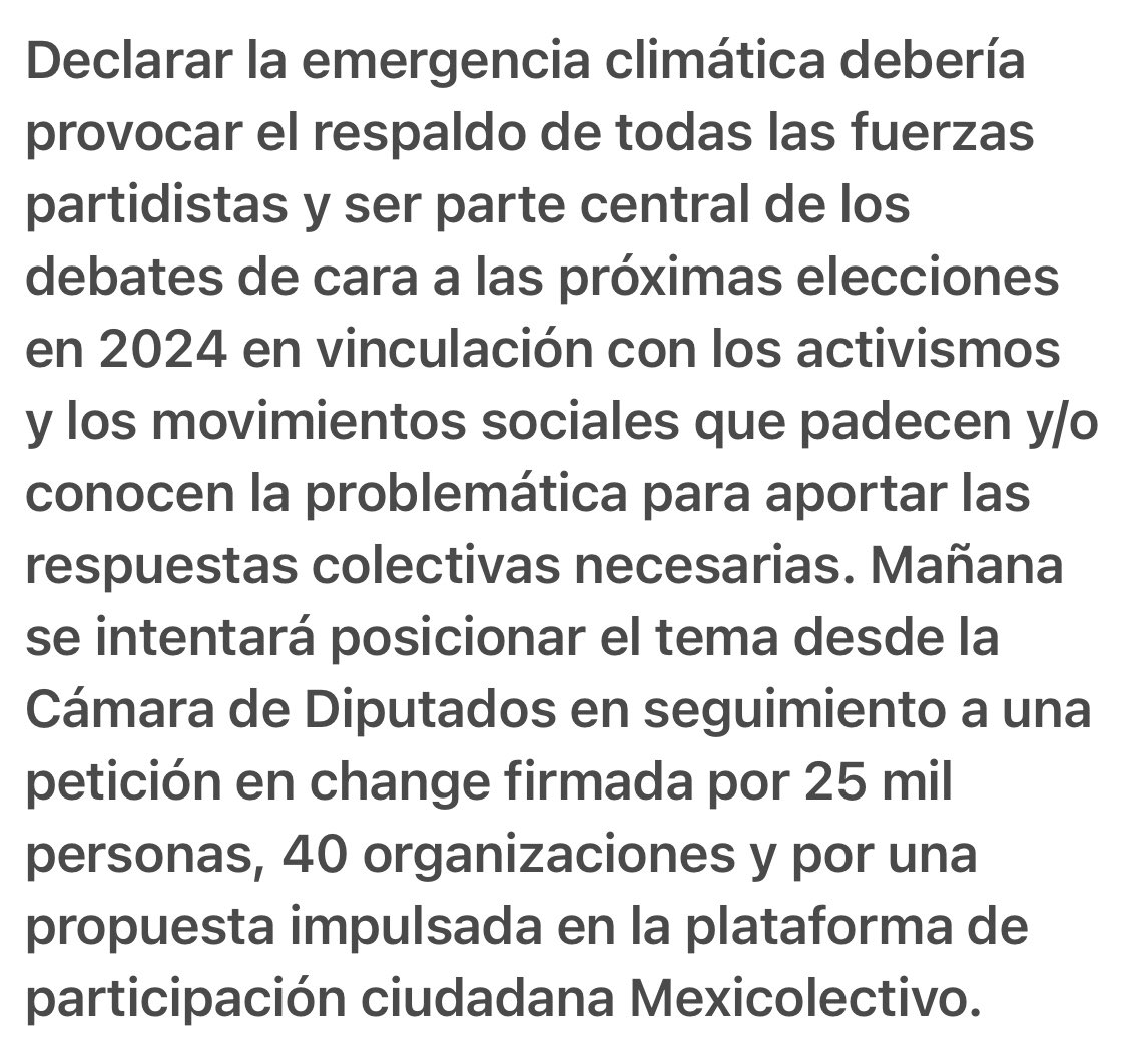 aurel_gt's tweet photo. La acción climática debe ser una prioridad de Estado, de los estados y del poder legislativo frente a esta crisis que le cuesta más a los que menos tienen. #Urgente 🌎🔥declarar la #EmergenciaClimática. Hoy presentaremos un exhorto en @Mx_Diputados. De eso escribí en @elsolde_mexico https://t.co/PewePVxzxz

También entregaremos casi 25 firmas recopiladas en @Change_Mex para exigir esta declaratoria. SIGUE FIRMANDO: https://t.co/n3UKTt6aHK