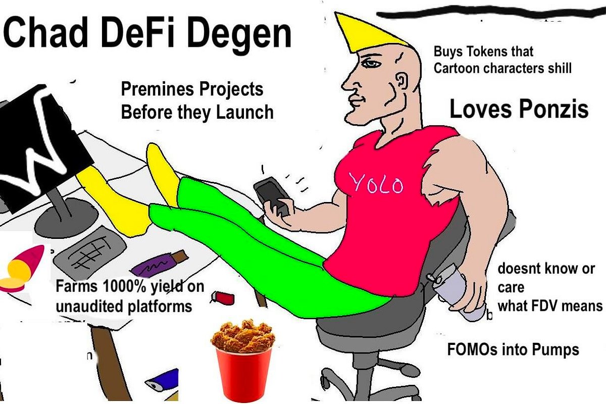 You know why I love web3 ??

Every day I get up at 3pm and have breakfast at 5pm.

I don't go to the gym. 

In web2 it's called laziness but in web3 my brothers call it DEGEN

I F*cking love you