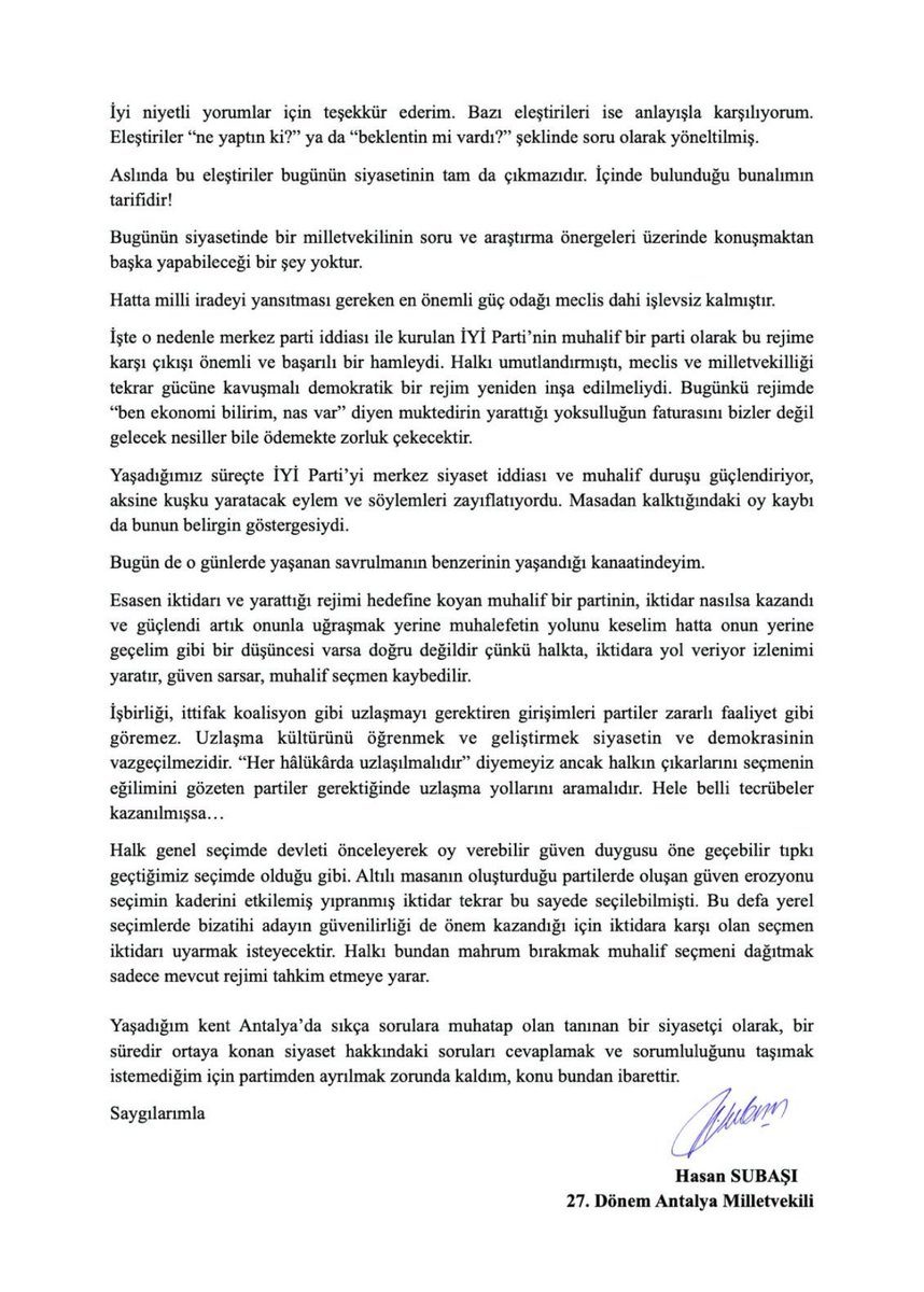 Kararınız hayırlı olsun.
Siyastte bir öğretmensiniz. Çok şey öğrendim.