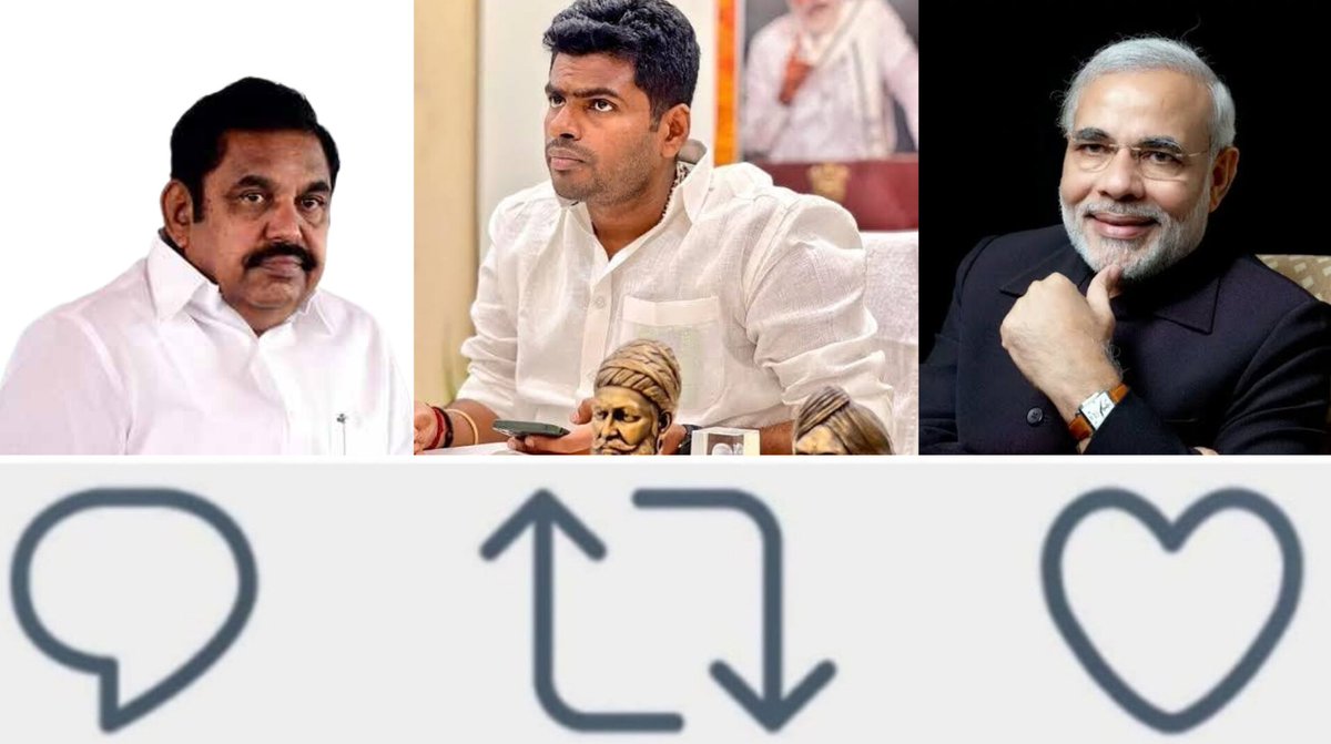 Pulsar220_'s tweet photo. மக்களே உங்களுக்கு மிகவும் பிடித்த தலைவர் யார்?

கீழ்கண்ட முறையில் உங்கள் அன்பே வெளிப்படுத்தலாம்👇

❤️ Like -@narendramodi
🧡 Retweet -@annamalai_k
💚 Comment - @EPSTamilNadu

#DMKFails
#கோவை_மன்னிக்காது
#Israel_under_attack https://t.co/7MnKItIPSj