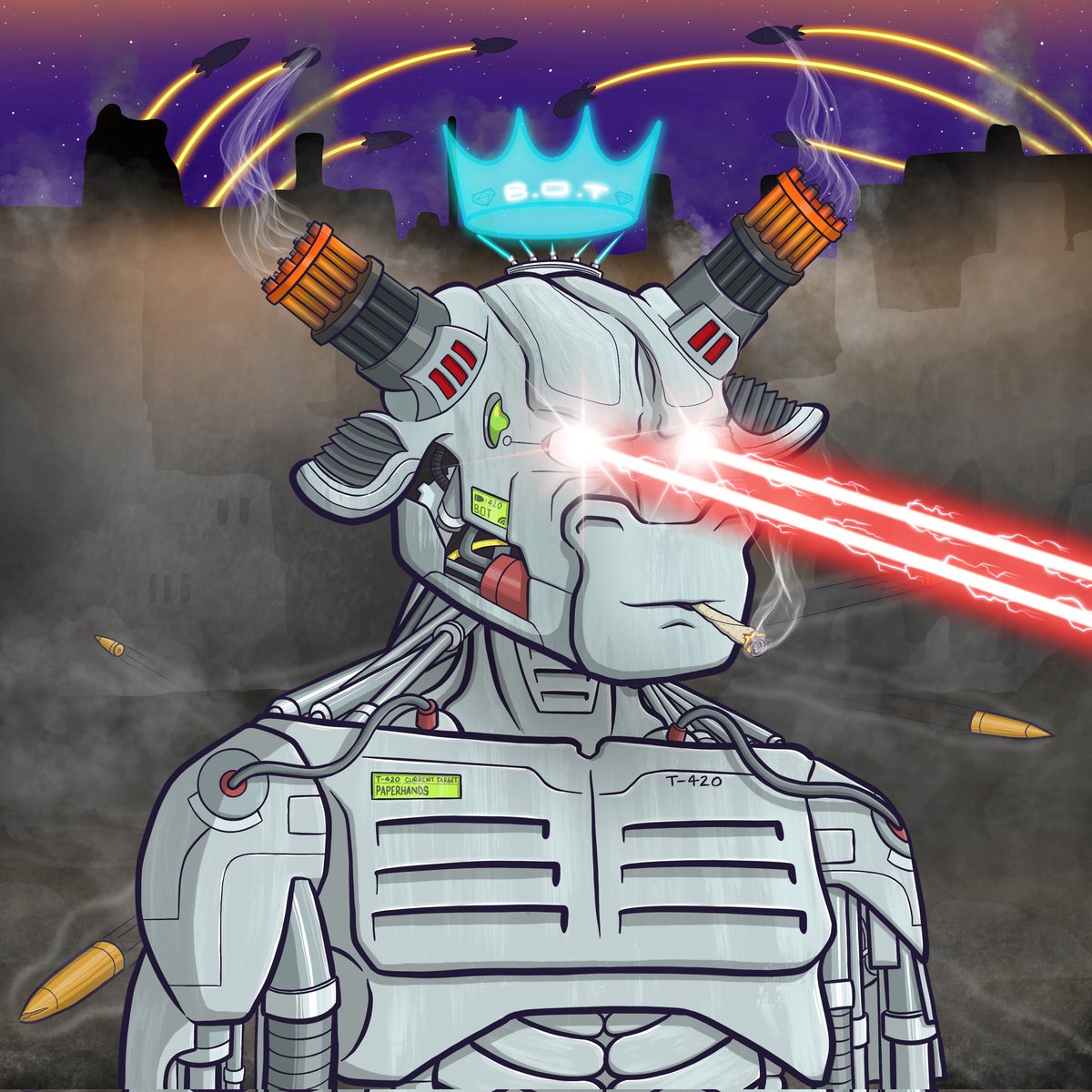 Kenkeng420's tweet photo. NEW PFP WHO DIS! @B_O_T_NFT The bots are coming. Shakeup the change wallet. If you miss this alpha. ANONS may god be with you. #bullbots #bullish #2zero2four @KitBaroness @0xdailyy @420SoB @DiamondMarkiii @Crypto_goh @8626games @vtllr @bishara_78 @Titan6964 #canadianmade https://t.co/gTVsPdZZPn