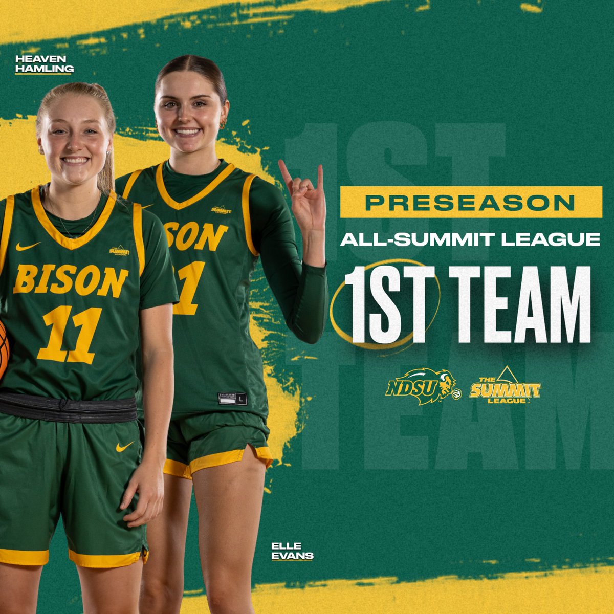 The 𝗼𝗻𝗹𝘆 team with multiple Preseason All-Summit League First Team selections 💪