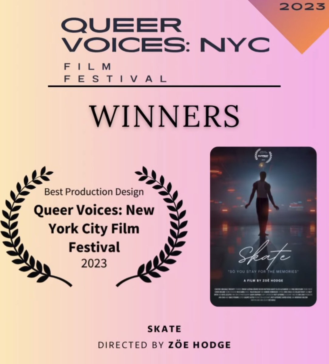 zoë 💫 (@filmsbyzoe) on Twitter photo omg SKATE is officially an award winning film ahhhhhhh!!!! thanks <a href="/queervoicesnyc/">Queer Voices NYC</a> !!!!! omg SKATE is officially an award winning film ahhhhhhh!!!! thanks <a href="/queervoicesnyc/">Queer Voices NYC</a> !!!!!
