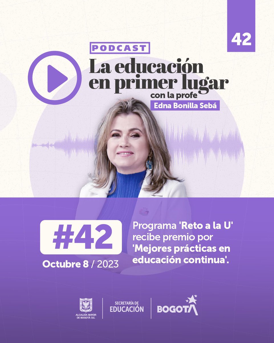 Educacionbogota's tweet photo. 🔊Nuevo episodio de nuestro #Podcast #LaEducaciónEnPrimerLugar, entérate de los avances de la educación en Bogotá.🚀
Los detalles del premio al programa #RetoALaU por parte de @RECLAorg, neurociencia aplicado a procesos de aprendizaje. Y mucho más.💥➡️ https://t.co/TK1GyGkVMR https://t.co/vwNdFRuAc7