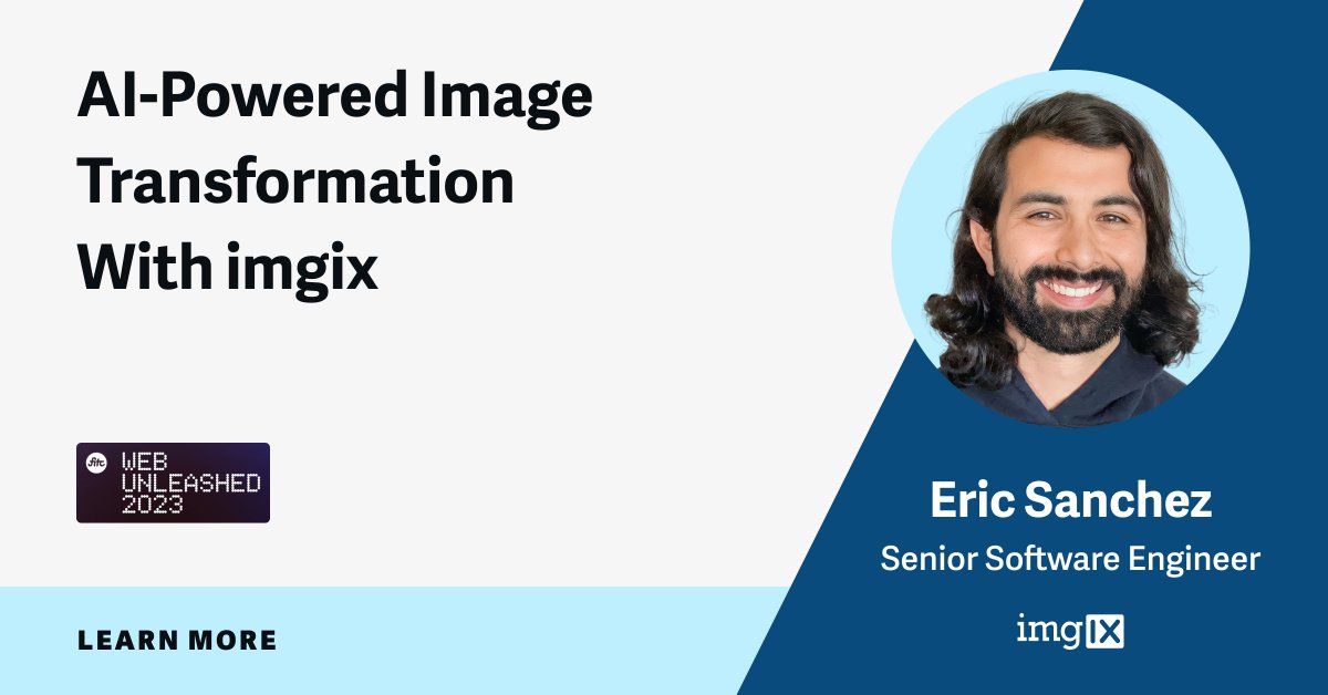 imgix's tweet photo. 📢 Join Eric Sanchez from imgix on October 16th at Web Unleashed 2023 as he discusses the power of AI image upscaling. He will also give a demo showing how to make your web images smarter, faster, and more beautiful. https://t.co/JUKUNo7La3
#AI #imageAI #imageprocessing #imageAPI https://t.co/niar18piaD