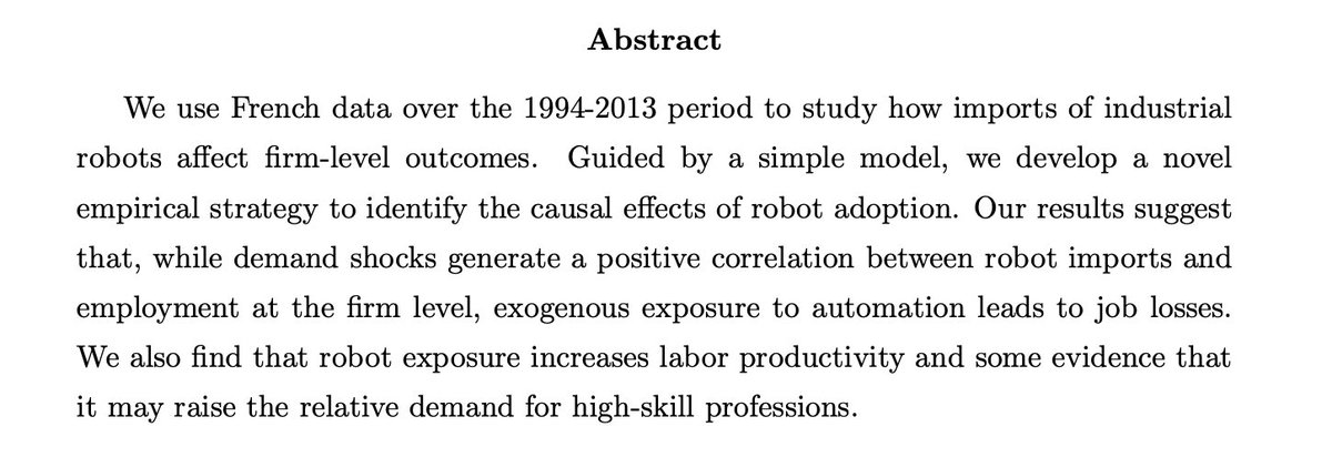 New #CefES #WorkingPaper | Robort Imports and Firm-Level Outcomes | by Alessandra Bonfiglioli, Rosario Crinò, @HFadinger and Gino Gancia

👉 ssrn.com/abstract=45906…

#CefESwp528 #EconTwitter #Automation #Displacement #Robots