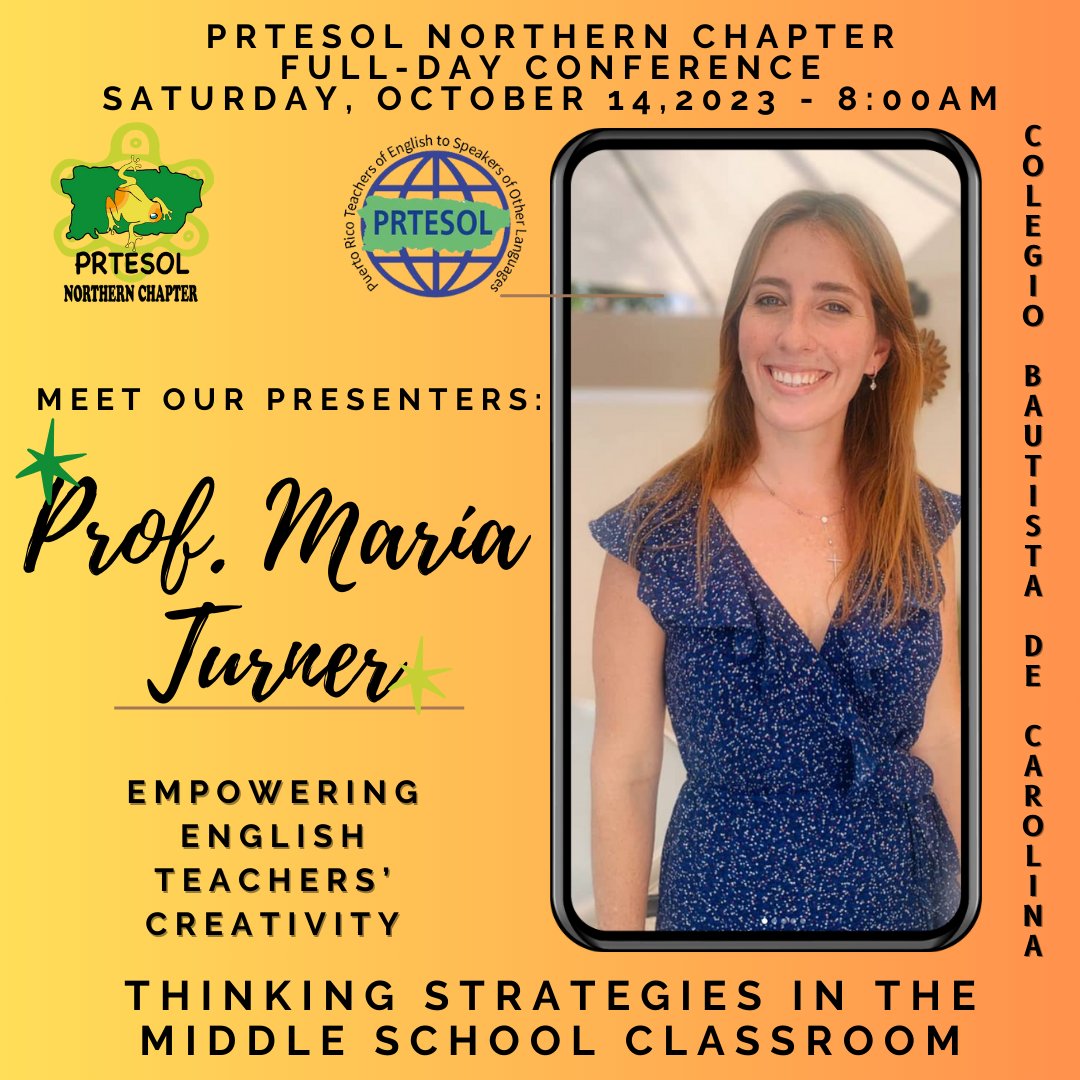 NorthernChPRTSL's tweet photo. Dear colleagues: RSVP at the QR Code on the promo. We will welcome you to our PRTESOL Northern Chapter Full-day Conference: Empowering English Teachers' Creativity next Saturday, October 14, 8:00 am at Colegio Bautista de Carolina Register now! https://t.co/X16JG8qeDi https://t.co/wEHs7SRYK7