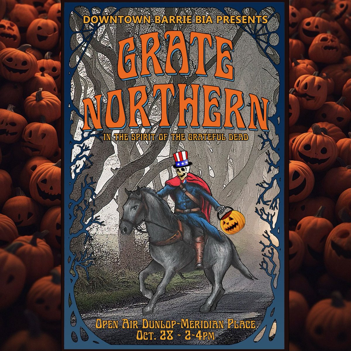 Catch Grate Northern - In the spirit of the Grateful Dead - playing a FREE show in downtown Barrie, Saturday Oct 28th.