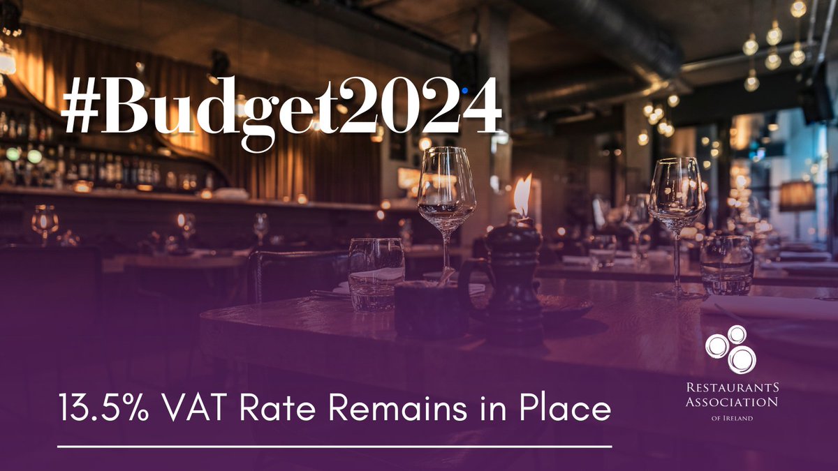 The food and hospitality sector warned the Government time and time again that costs are too high and margins are too tight for us to withstand an increased 13.5% VAT rate. 

It did not reinstate the 9% VAT rate in #Budget2024 and businesses will close as a result. Government