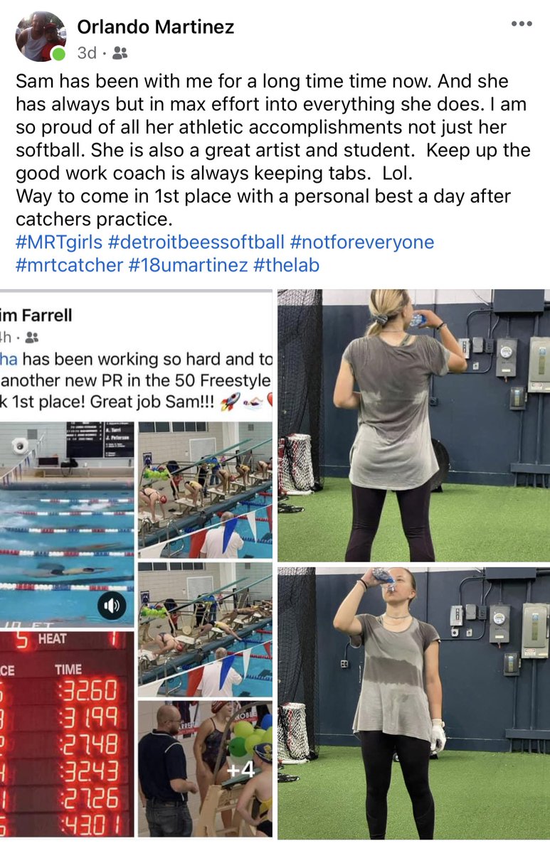 S_Farrell18's tweet photo. THANK YOU Coach Orlando Martinez for all the support you always give me ❤️🥎🏊🏻‍♀️ @CoachOMRT @CoastRecruits @jucoroute @LegacyLegendsS1 @TopPreps @thelab @D1uncommitted @DetroitBeesSoftball @Los_Stuff @SUuncommitted  @IHartFastpitch @Softball_Home @SBRretweets @ClgAthletePrep https://t.co/ruBD4cJdN5