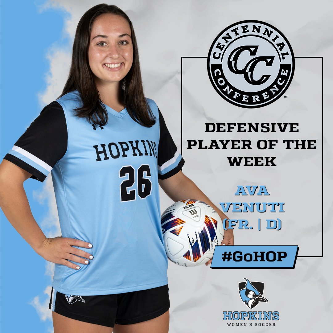 NEWS | <a href="/avavenuti/">Ava Venuti</a> named <a href="/CentennialConf/">CentennialConference</a> WSOC Defensive Player of the Week.  #GoHop 

tinyurl.com/2s7uf6vf