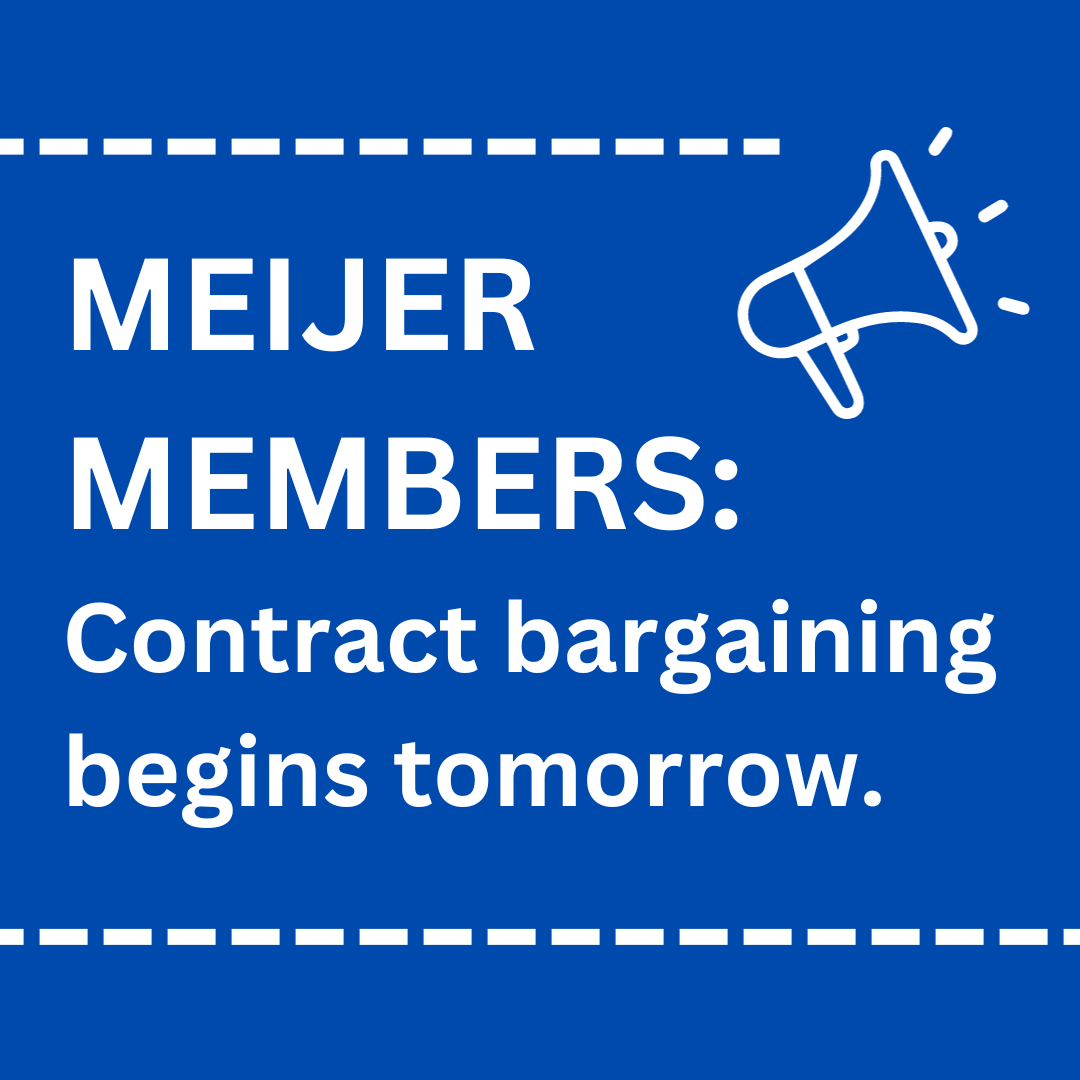 UFCW951's tweet photo. The UFCW 951 bargaining committee, consisting of members from all different departments across statewide Meijer stores, will be gathering tomorrow to begin the bargaining process.
(1/2) https://t.co/RIlJBASfyB