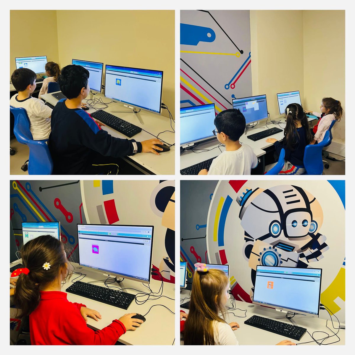 BursaBk's tweet image. 1. Sınıf öğrencilerimiz ile Kodlama ve Robotik dersimizde Code Week kapsamında blok tabanlı kodlama yaptık. 🤖🦾💻
#codingBK
#heranımdabahçeşehir
#bahcesehirnilüferkampüs♥️💙
