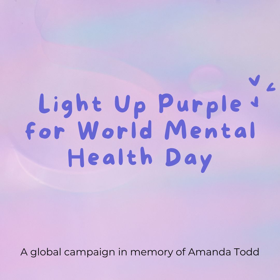 Today is World Mental Health Day. Mental health is a universal human right and an important part of our overall health and wellbeing. Join us in spreading awareness about mental wellness. Check out the Amanda Todd Legacy campaign: buff.ly/3nAbtGn. 
#WorldMentalHealthDay