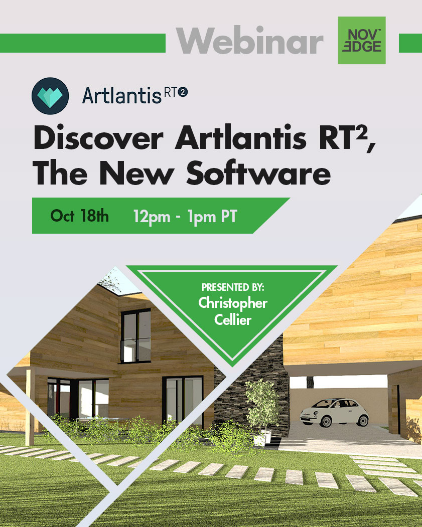 Join our free #NovedgeWebinar to discover the new power of Artlantis RT².  <a href="/Artlantis/">Artlantis RT²</a>
#3drendering #archviz #ARTLANTIS #architecture ow.ly/4El450PUMFw