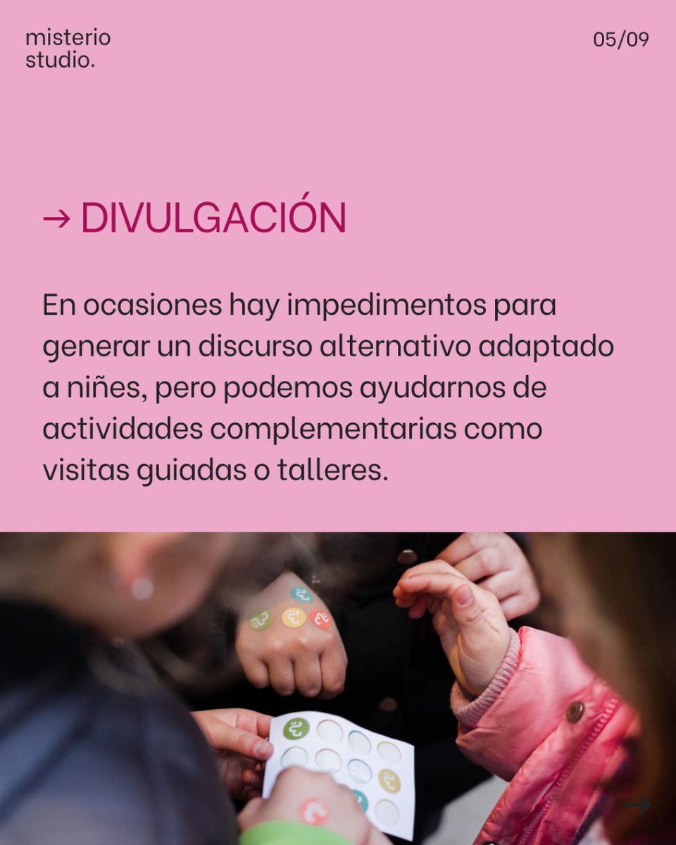 misterio_studio's tweet photo. Tanto empleando recursos dentro del propio recorrido expositivo, como adaptando los contenidos a través de actividades complementarias a la exposición... Las soluciones son muchas, solo precisan conciencia y creatividad. https://t.co/TFPLv067XL