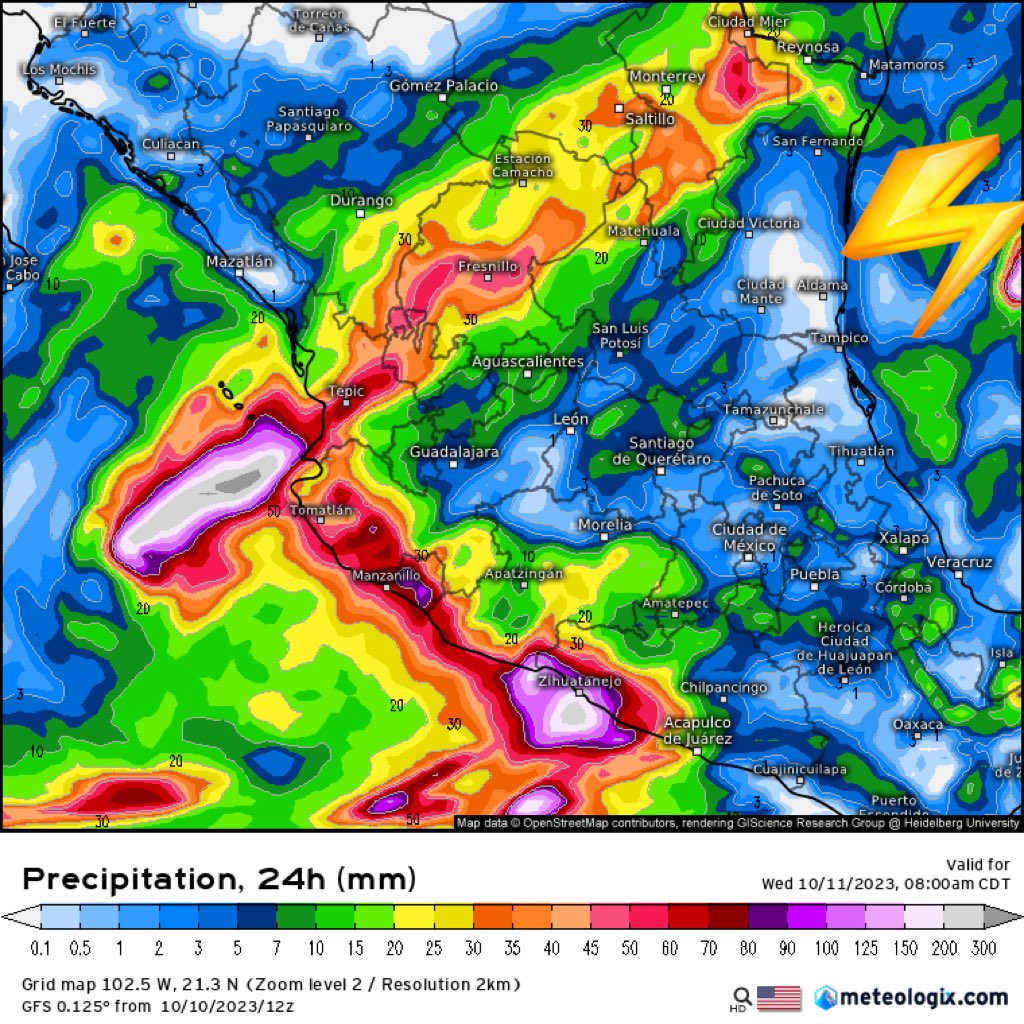 InfoMeteoro's tweet photo. 🚨ADVERTENCIA MARTES:
Huracán #Lidia tocará tierra en Jalisco; lluvias extendiéndose

🔴⛈️MUY FUERTES: Nay, Jal, Col, Mich, Gro, Zac, Coah, NL, Tamps, Chis

🌦️DISPERSAS: BCS, Sin, Dgo, Ags, SLP, Gto, Qro, Hgo, CDMX, EdoMex, Mor, Pue, Tlax, Ver, Oax, Tab

⚠️EXTREMEN PRECAUCIONES⚠️ https://t.co/KFCUaZfJpY