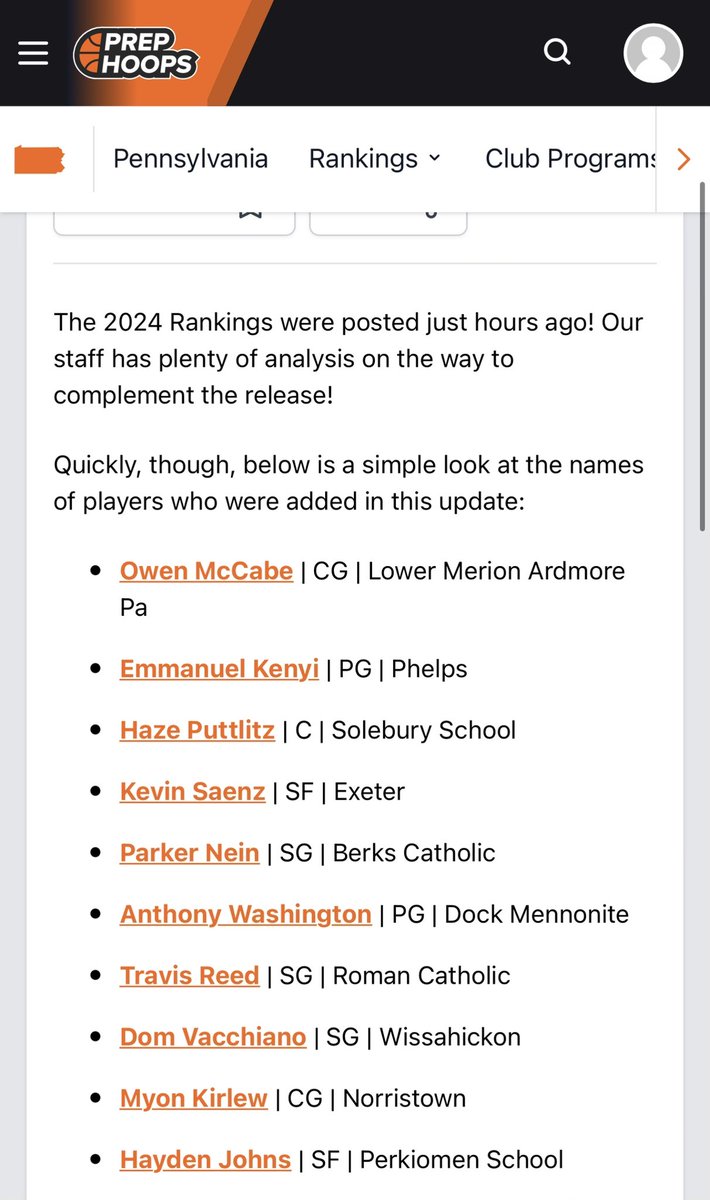 HPuttlitz's tweet photo. Ranked #244 in the State of PA and #12 Ranked for Position in PA. Gotta keep pushing💯 https://t.co/qRIHVfNOAS