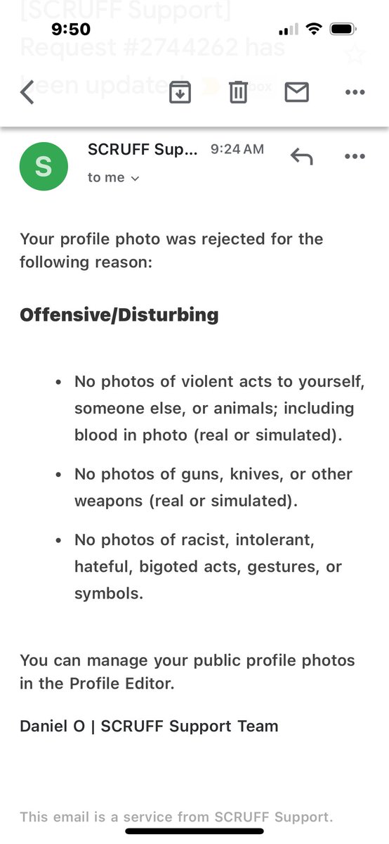 MattDavisOnAir's tweet photo. @scruffapp , I can't upload a profile pic of me wearing a shirt by @HRC that was featured in @PRIDELasVegas and #CapitalCityPride. Who exactly considers the statement "F*ck Transphobia" offensive or disturbing (other than bigots)?? This is the response I got from the help desk. https://t.co/K2ml2DpAGl