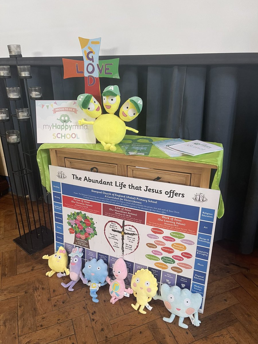 DawpoolCofE's tweet photo. A wonderful start to our @myHappymind_ journey in assembly this morning! The children’s enthusiasm was fabulous and we can’t wait for our parents/carers to join us by downloading the app with the code sent home today and seeing what all the fuss is about! 🧠 #teamhap https://t.co/ORaJ81hxrU