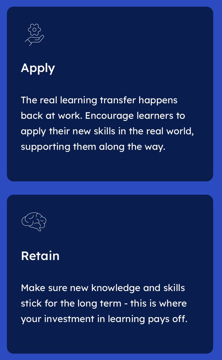 In #wol23 session “The role of neuroscience in learning and change” with @stellacollins. Nice reminder on the GEAR model to support learning transfer. G: Guide E: Experiment A: Apply R: Retain Particularly trying to do more on the retain, repetition and reflection! See